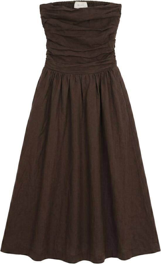 NEO NOIR Dames Jurken Kima Linen Dress Bruin - Foto 4