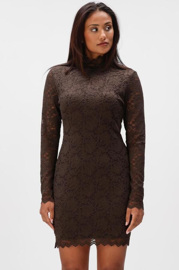 NEO NOIR Dames Jurken Lizette Laceflower Dress Bruin