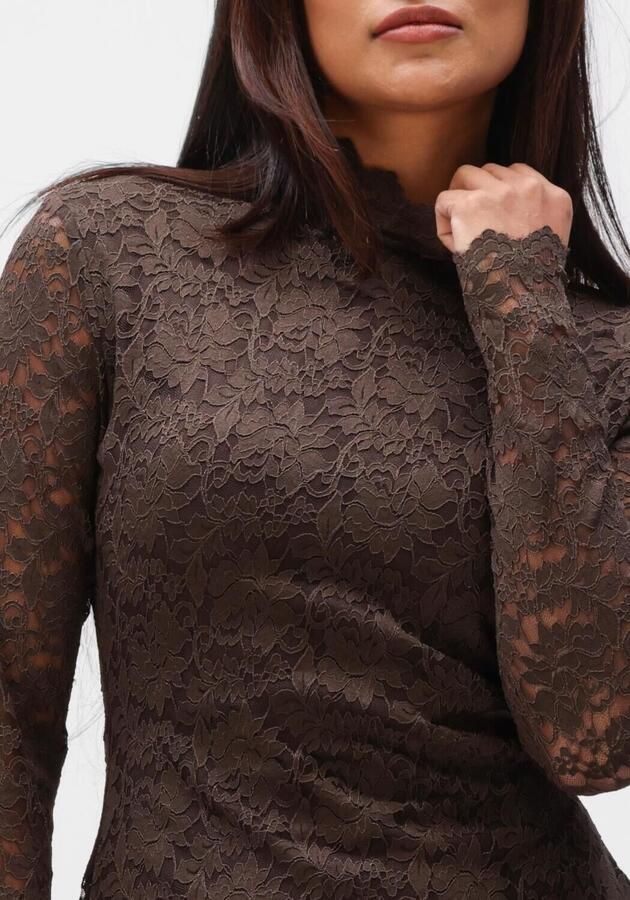 NEO NOIR Dames Jurken Lizette Laceflower Dress Bruin - Foto 3