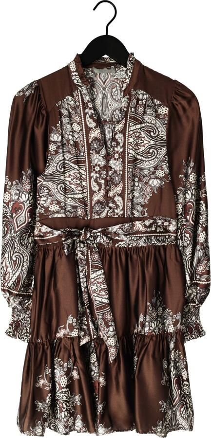 NEO NOIR Dames Jurken Malfida Paisley Border Dress Bruin - Foto 4