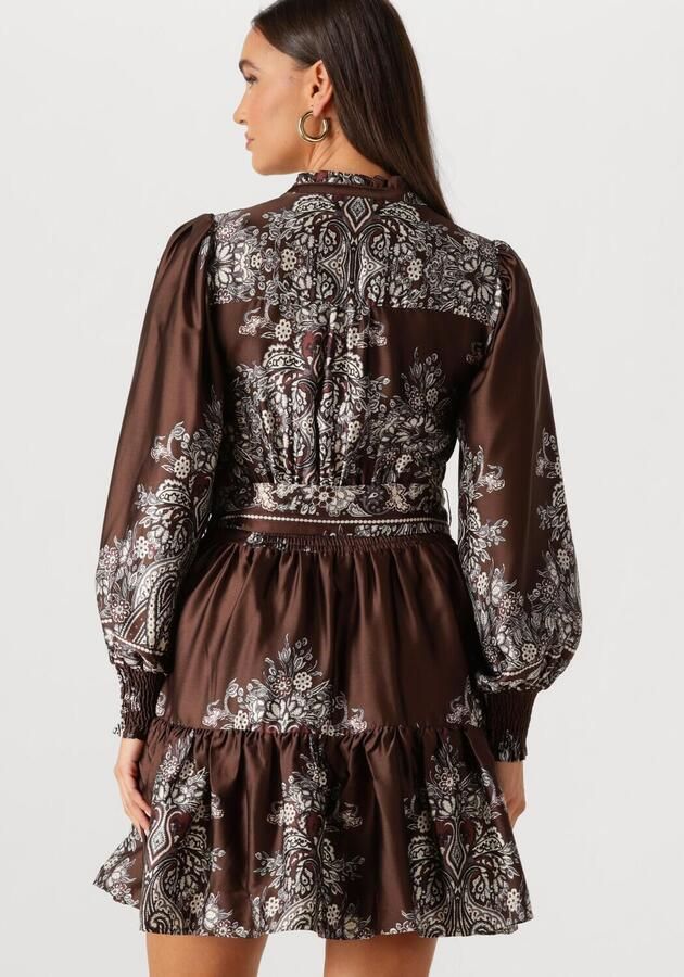 NEO NOIR Dames Jurken Malfida Paisley Border Dress Bruin - Foto 2