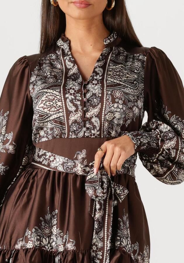 NEO NOIR Dames Jurken Malfida Paisley Border Dress Bruin - Foto 3