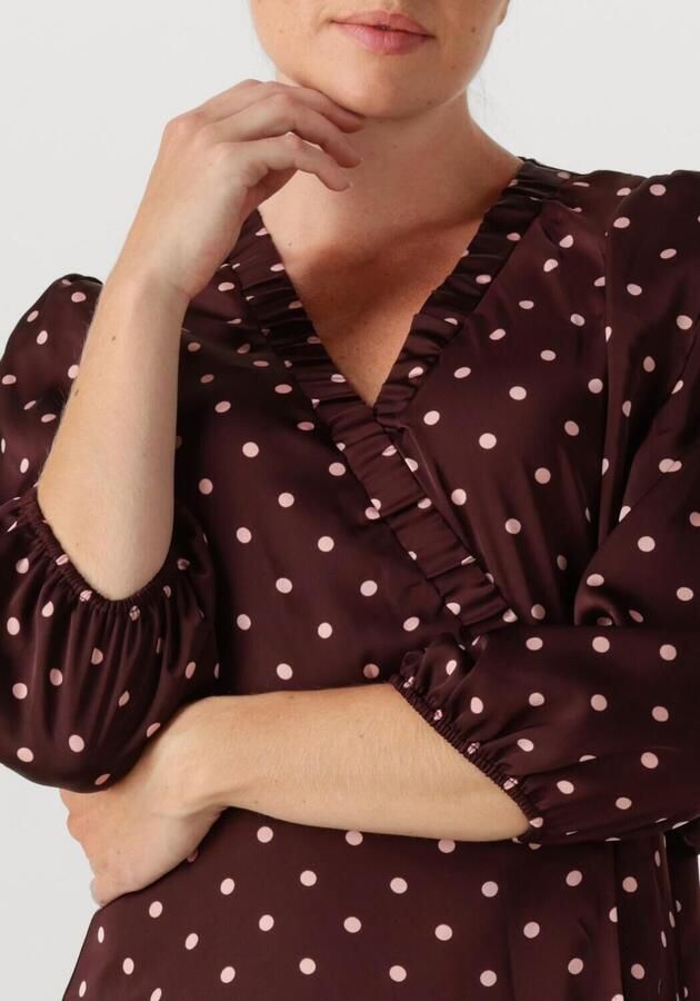 NEO NOIR Dames Jurken Malinga Dot Dress Bordeaux - Foto 3
