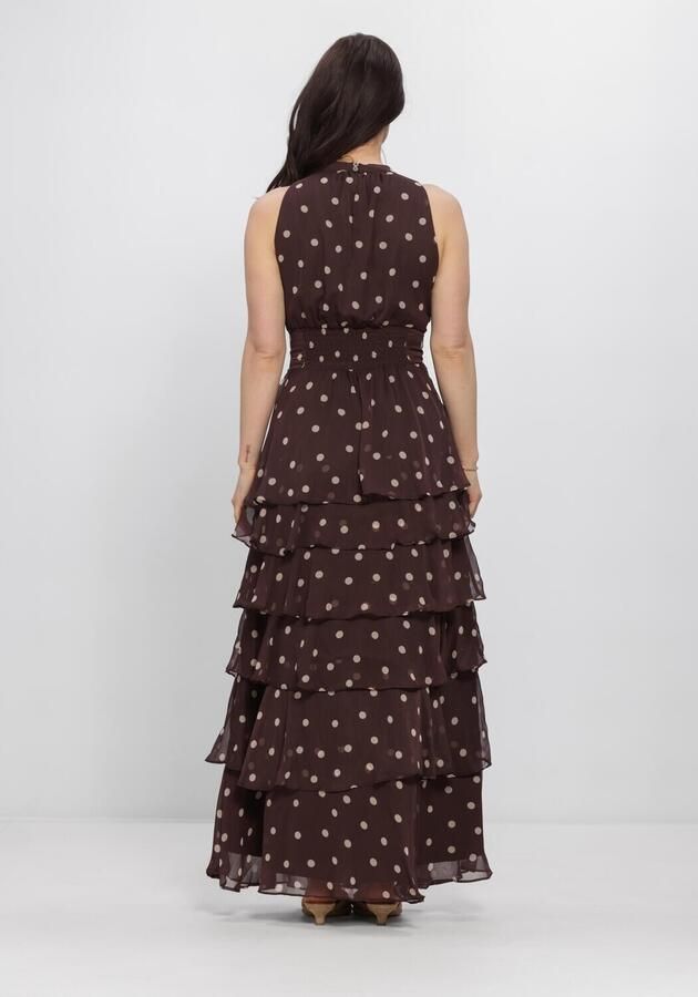 NEO NOIR Dames Jurken Marli Big Dot Dress Bruin - Foto 3