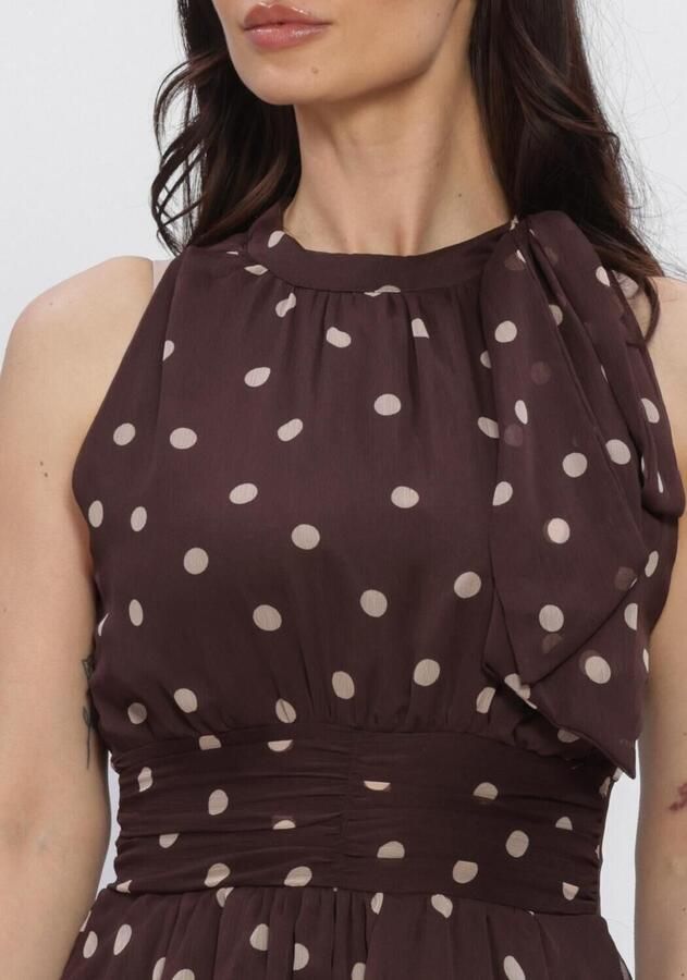 NEO NOIR Dames Jurken Marli Big Dot Dress Bruin - Foto 2