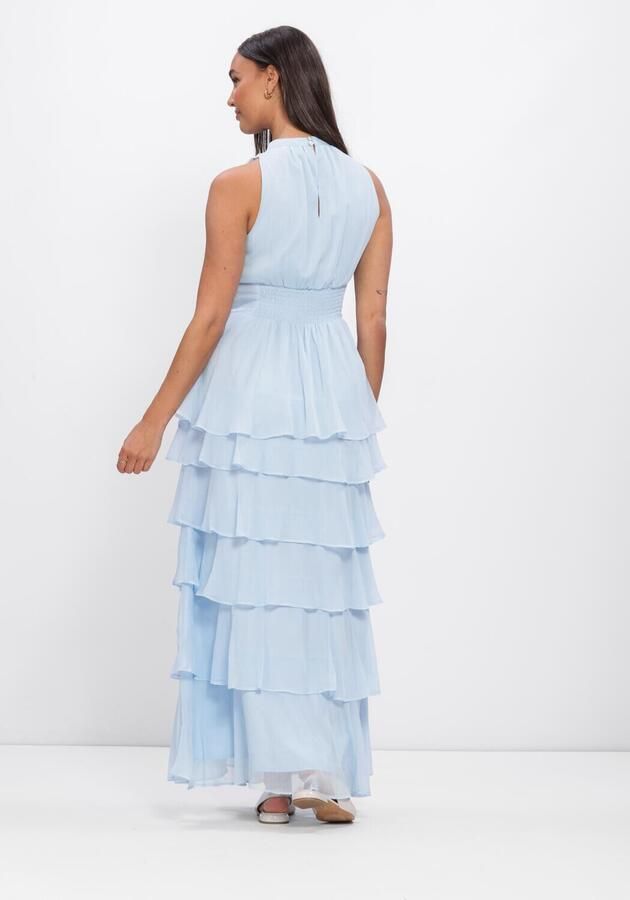 NEO NOIR Dames Jurken Marli Solid Chiffon Dress Lichtblauw - Foto 2
