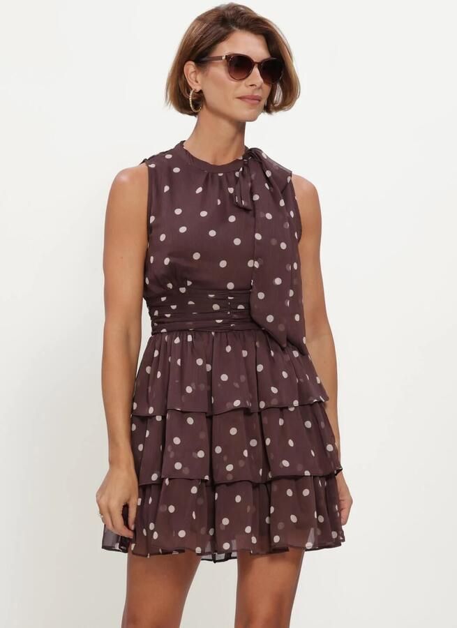 NEO NOIR Dames Jurken May Big Dot Dress Bruin