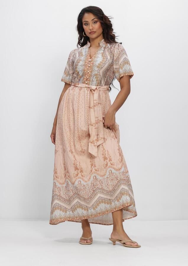 NEO NOIR Dames Jurken Moviana Flower Border Dress Perzik