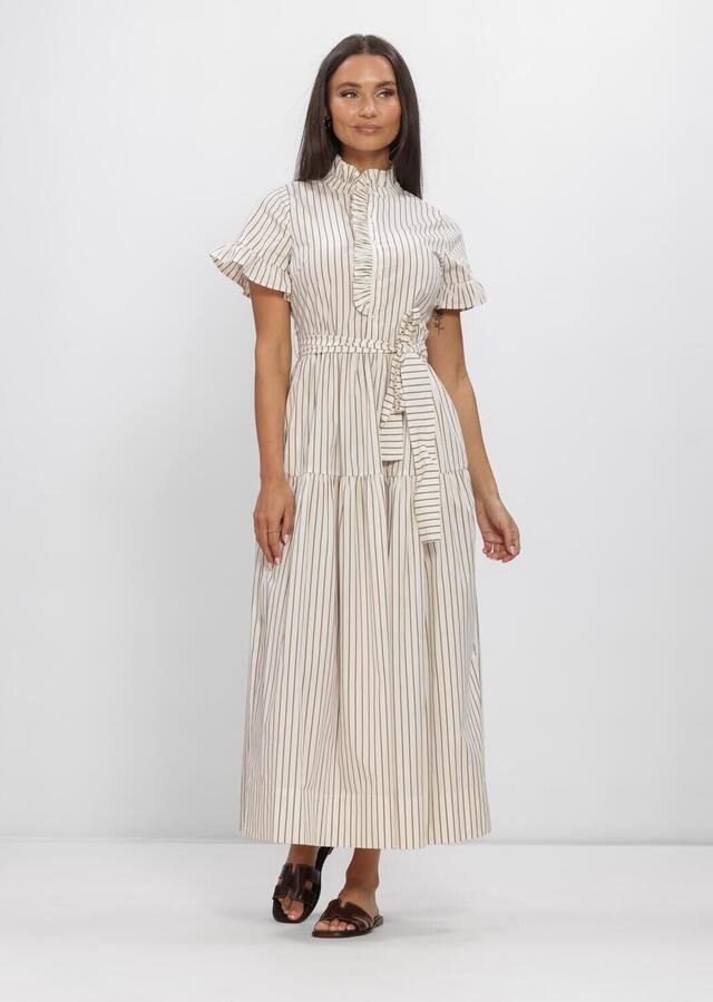NEO NOIR Dames Jurken Nellie Wide Stripe Dress Gebroken Wit