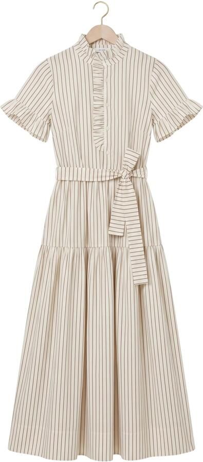 NEO NOIR Dames Jurken Nellie Wide Stripe Dress Gebroken Wit - Foto 4