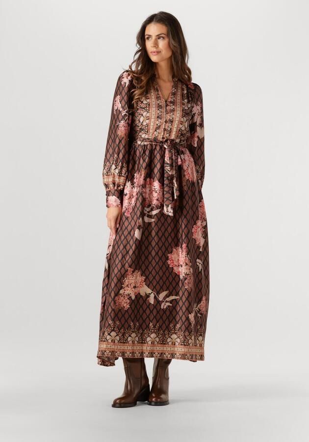 NEO NOIR Dames Jurken Nova Botanical Border Dress Bruin