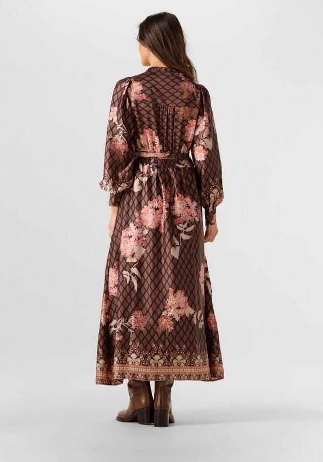 NEO NOIR Dames Jurken Nova Botanical Border Dress Bruin - Foto 2