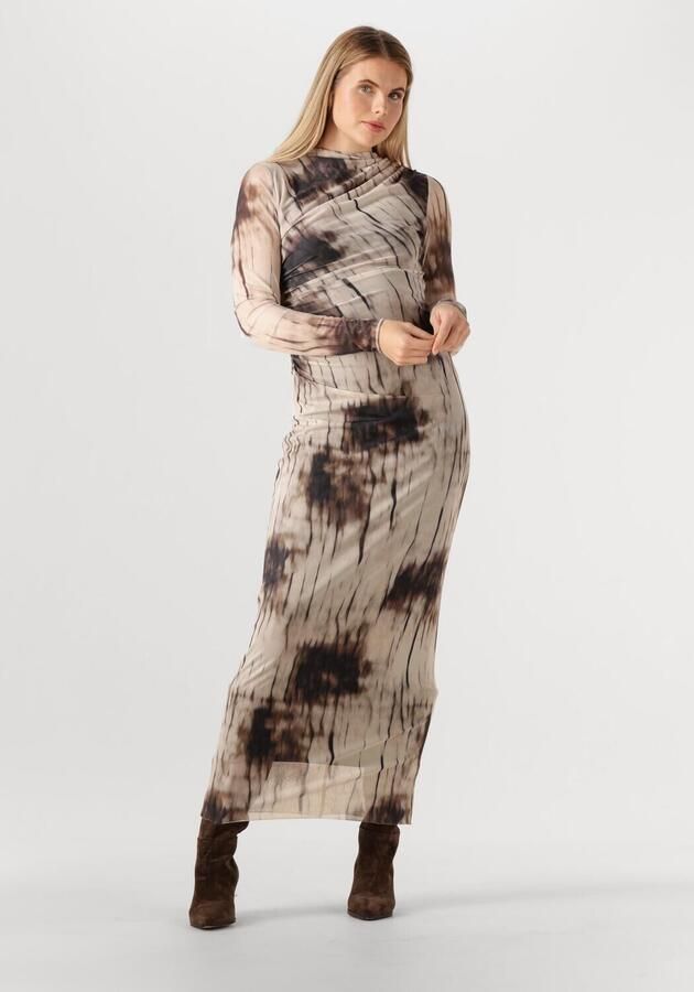 NEO NOIR Dames Jurken Onessa Faded Mesh Dress Bruin - Foto 4