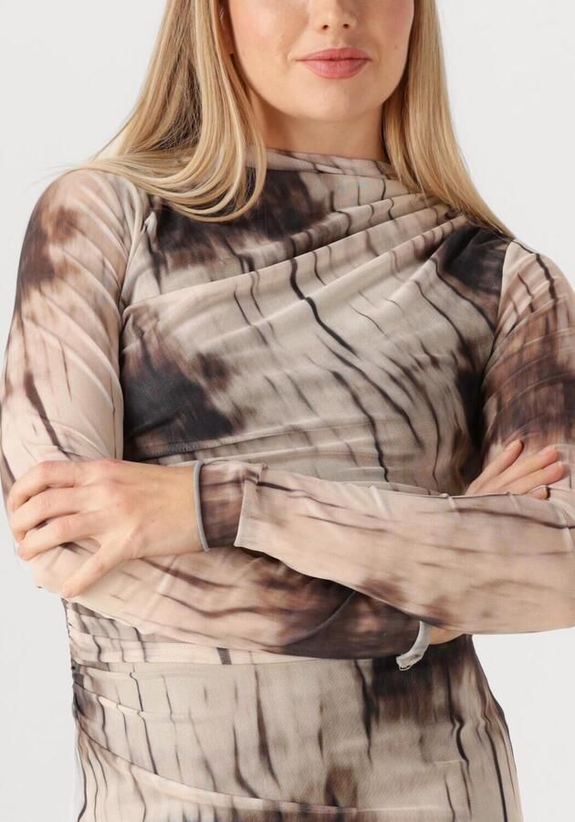 NEO NOIR Dames Jurken Onessa Faded Mesh Dress Bruin - Foto 2