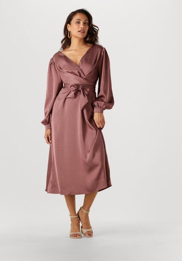 NEO NOIR Dames Jurken Rimini Heavy Sateen Dress Roze - Foto 4