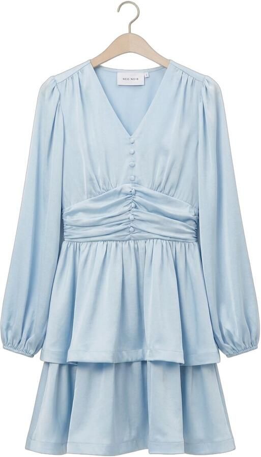 NEO NOIR Dames Jurken Rivana Heavy Sateen Dress Lichtblauw - Foto 4