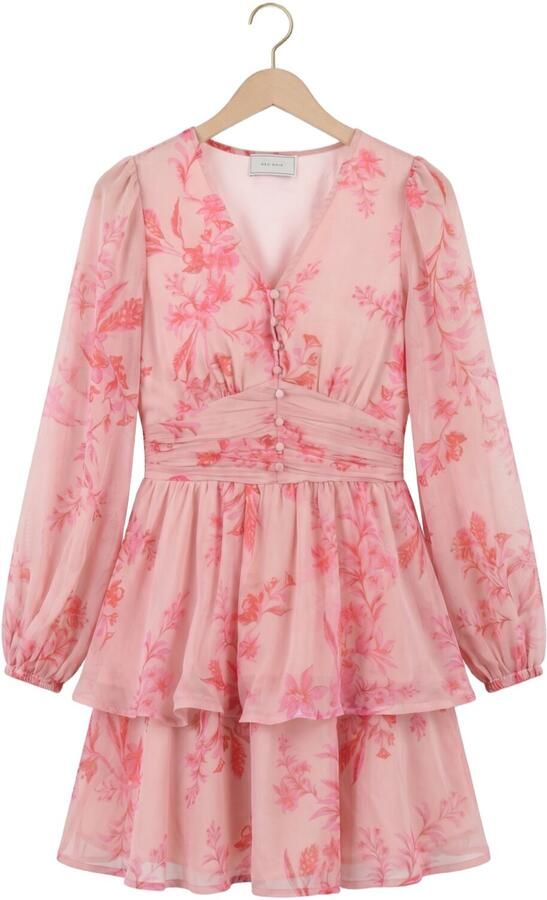NEO NOIR Dames Jurken Rivana Print Chiffon Dress Roze - Foto 4