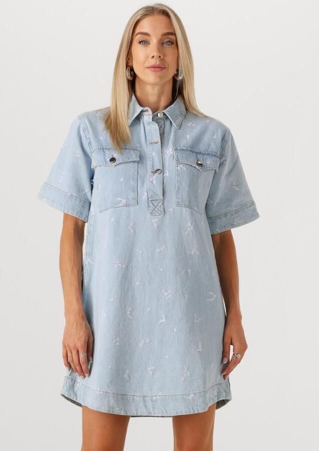 NEO NOIR Dames Jurken Saras Denim Emb Dress Lichtblauw - Foto 4