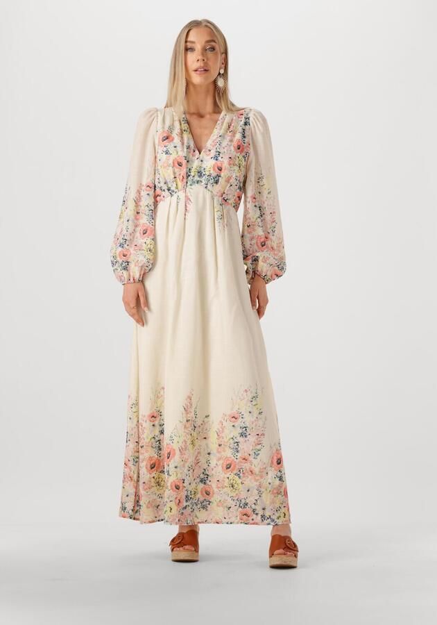 NEO NOIR Dames Jurken Silfi Flower Print Dress Creme - Foto 4