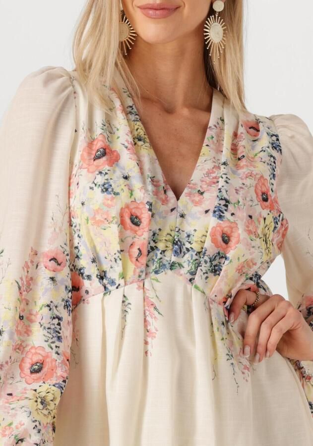NEO NOIR Dames Jurken Silfi Flower Print Dress Creme