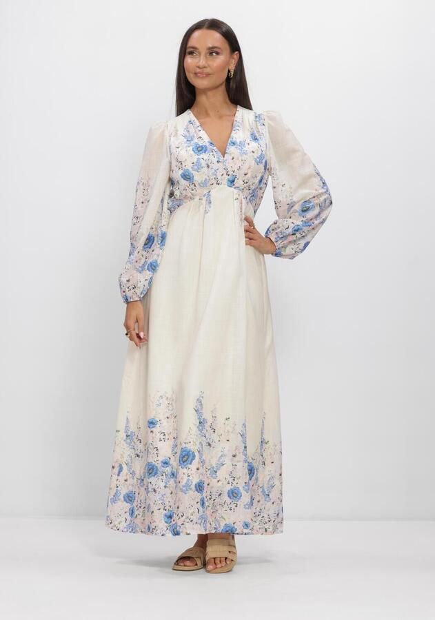 NEO NOIR Dames Jurken Silfi Flower Print Dress Gebroken Wit