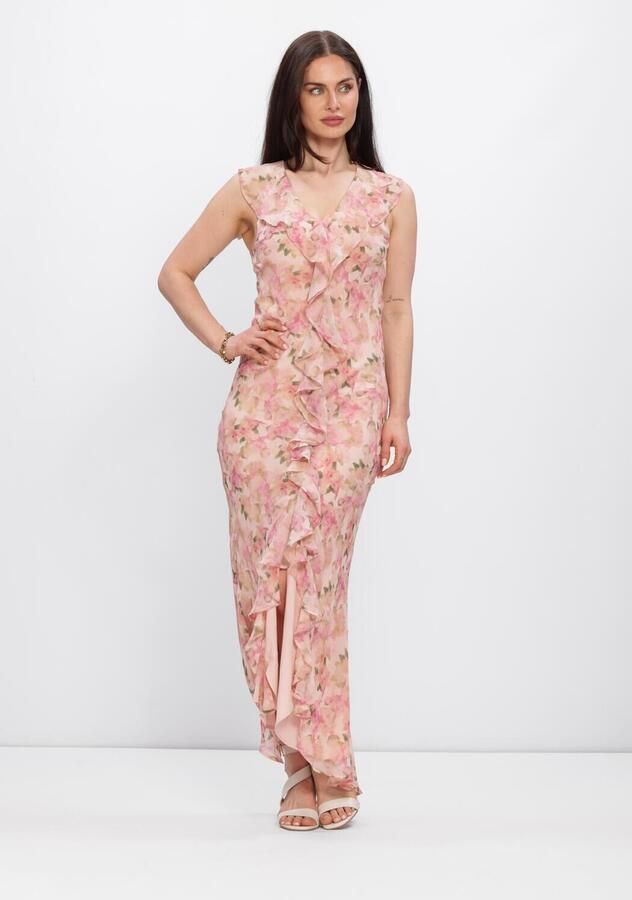 NEO NOIR Dames Jurken Zella Chiffon Print Dress Roze
