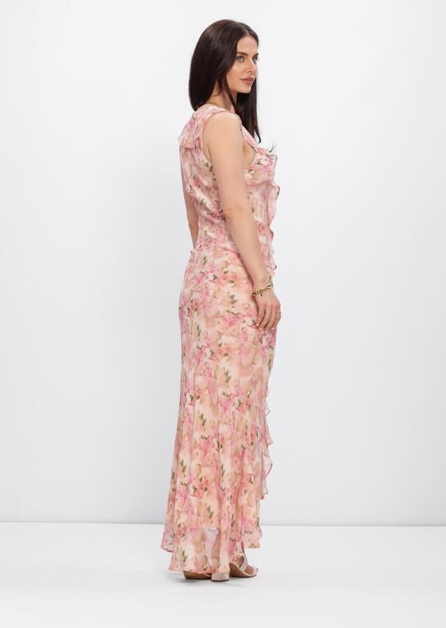 NEO NOIR Dames Jurken Zella Chiffon Print Dress Roze - Foto 2