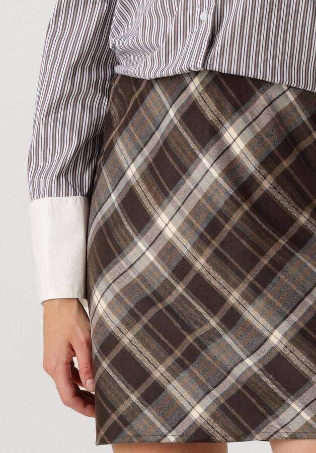 NEO NOIR Dames Rokken Lunna Check Skirt Bruin - Foto 3