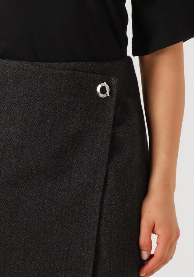 NEO NOIR Dames Rokken Marisi Herringbone Skirt Donkergrijs - Foto 3