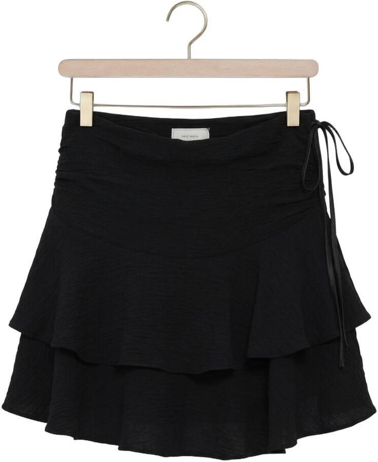 NEO NOIR Dames Rokken Mitra Frill Structure Skirt Zwart - Foto 2
