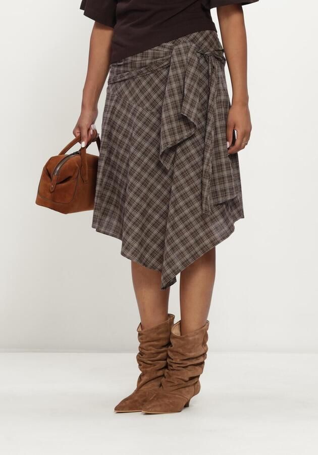 NEO NOIR Dames Rokken Sabella Check Skirt Bruin