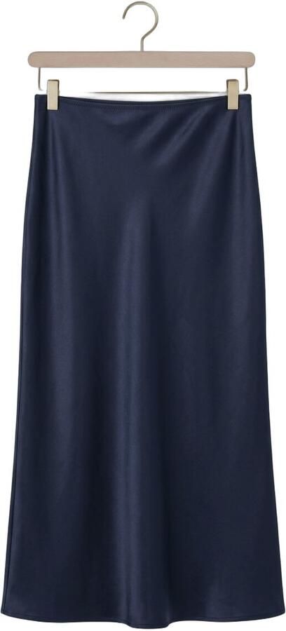 NEO NOIR Midnight Blue Sateen Rok Flatterende Pasvorm Blue Dames - Foto 4