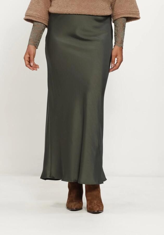 NEO NOIR Dames Rokken Vicky Heavy Sateen Skirt Donkergroen