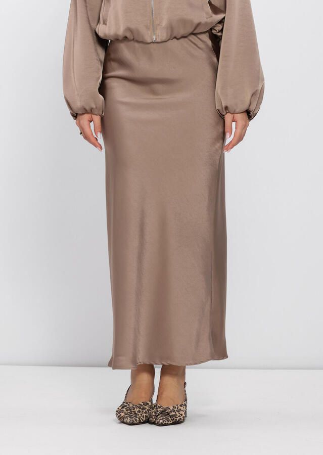 NEO NOIR Flatterende Vicky Heavy Sateen Rok Brown Dames