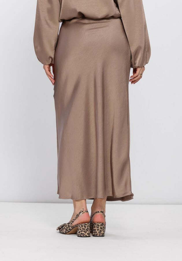 NEO NOIR Flatterende Vicky Heavy Sateen Rok Brown Dames - Foto 2