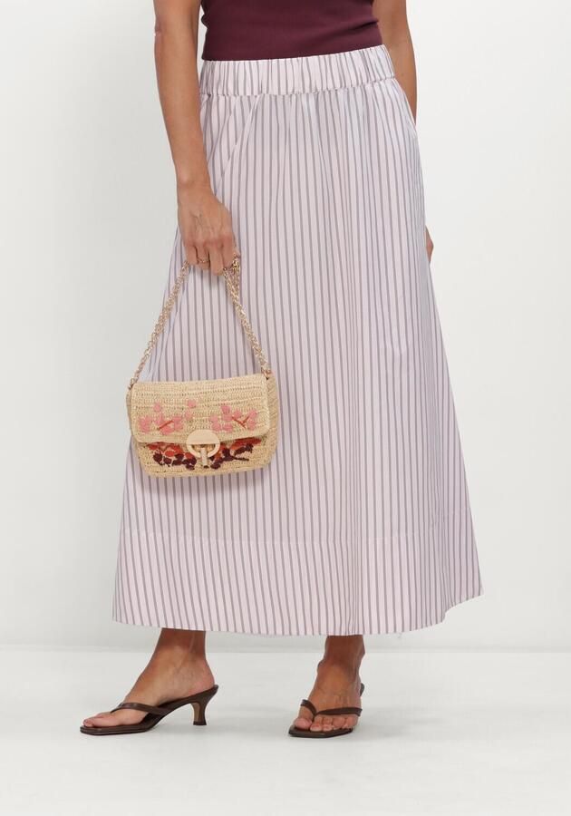 NEO NOIR Dames Rokken Yara Long Double Stripe Skirt Gebroken Wit