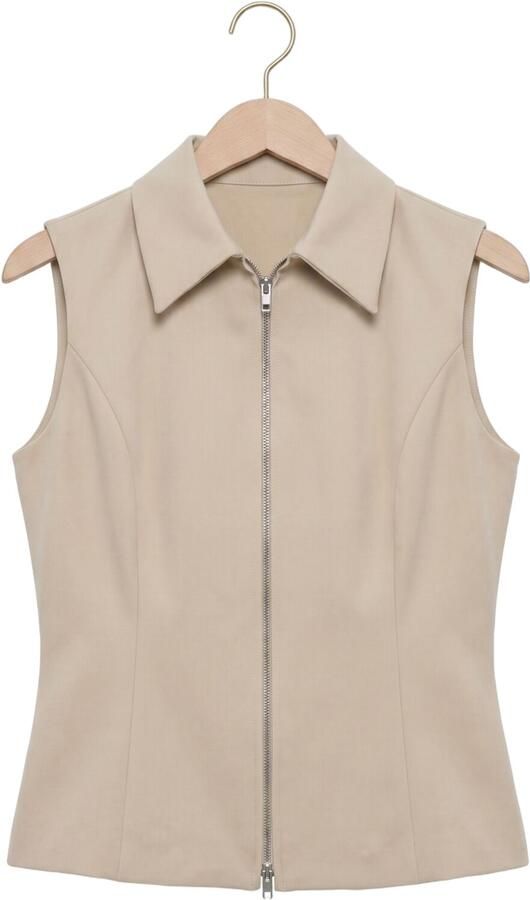 NEO NOIR Dames Tops & T-shirts Annabella Structure Waistcoat Beige - Foto 4