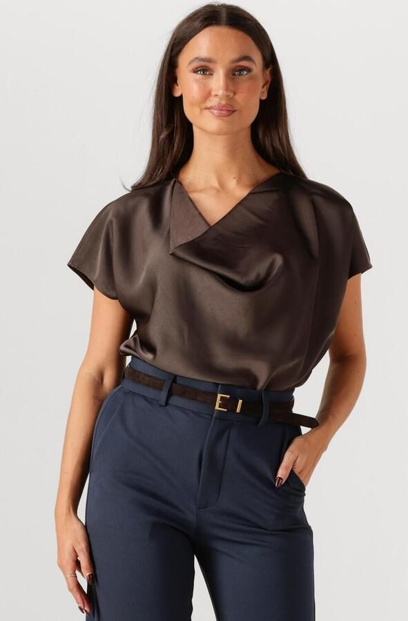 NEO NOIR Dames Tops & T-shirts Annabeth Heavy Sateen Tee Bruin - Foto 4