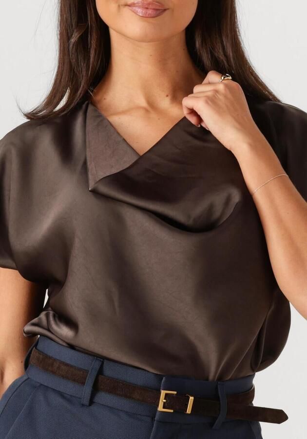 NEO NOIR Dames Tops & T-shirts Annabeth Heavy Sateen Tee Bruin - Foto 2