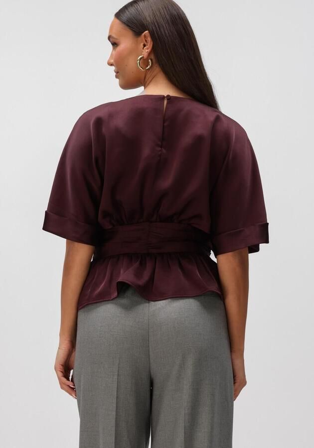 NEO NOIR Dames Tops & T-shirts Annegret Heavy Sateen Blouse Bordeaux - Foto 3