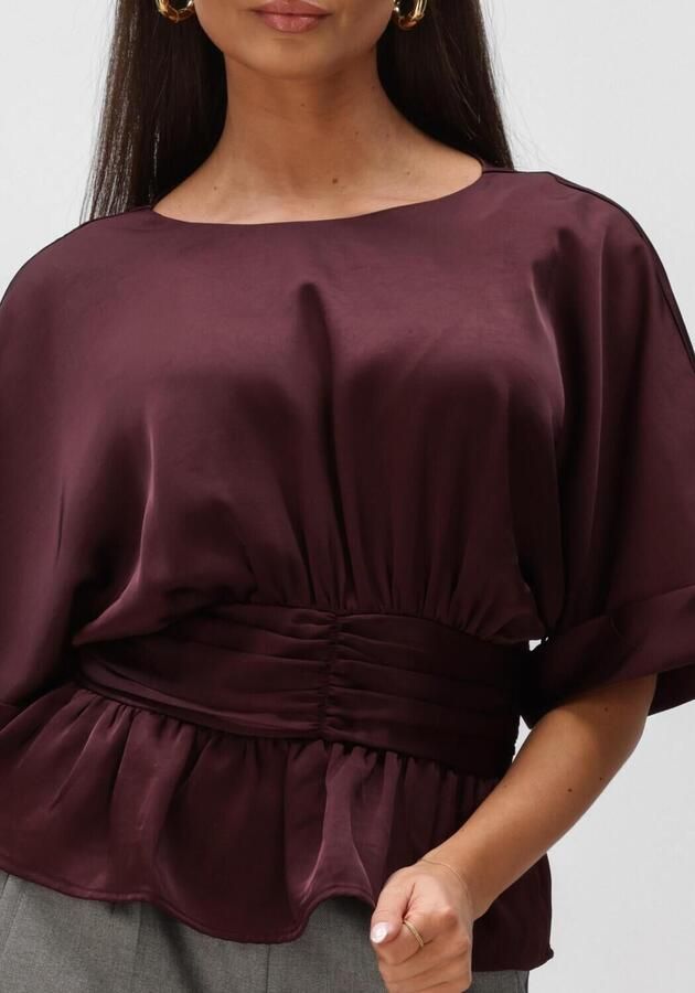 NEO NOIR Dames Tops & T-shirts Annegret Heavy Sateen Blouse Bordeaux - Foto 4