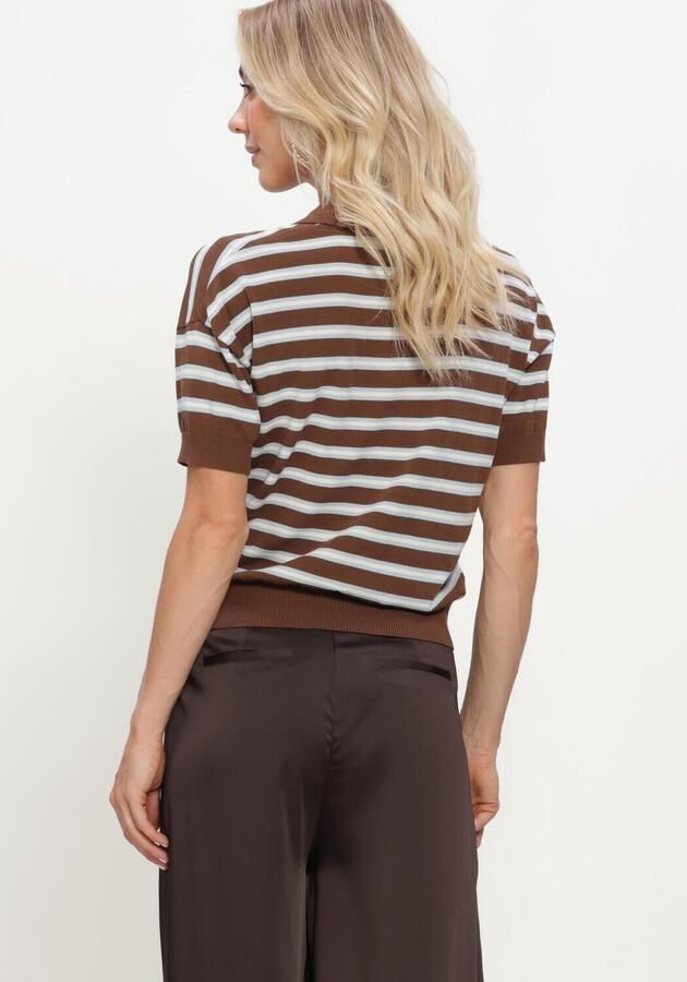 NEO NOIR Dames Tops & T-shirts Emira Knit Polo Top Bruin - Foto 3