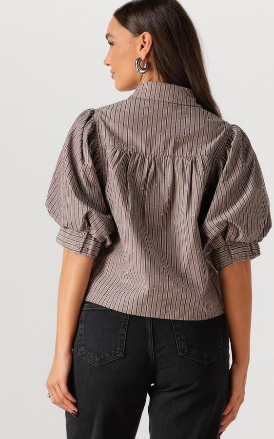 NEO NOIR Dames Tops & T-shirts Etta Soft Stripe Stone Shirt Taupe - Foto 3