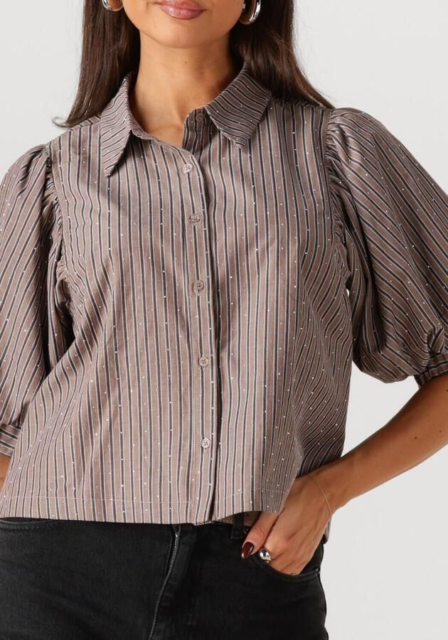 NEO NOIR Dames Tops & T-shirts Etta Soft Stripe Stone Shirt Taupe - Foto 2