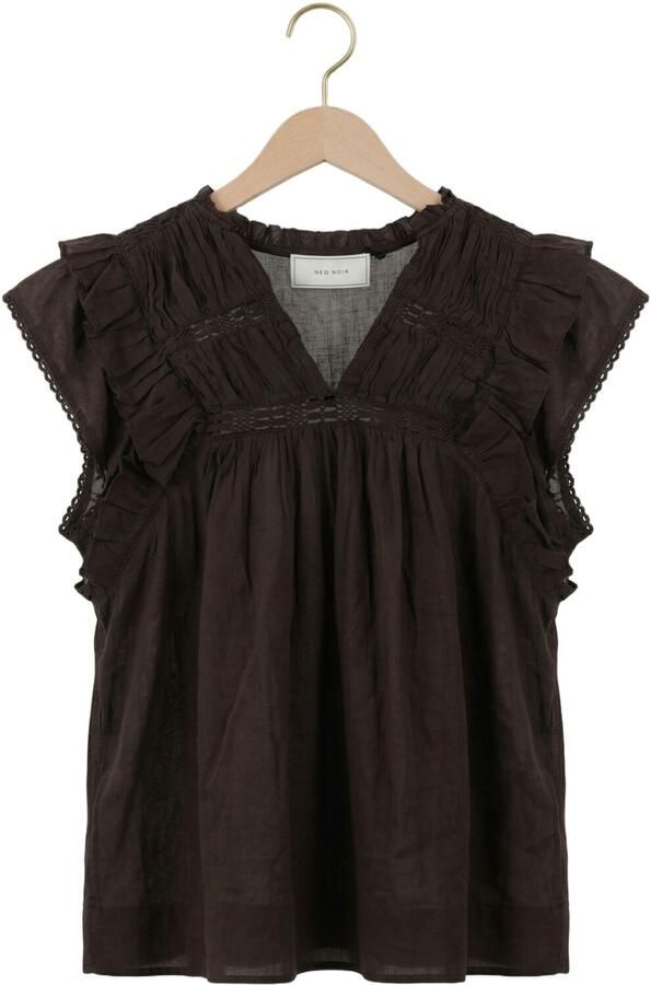 NEO NOIR Dames Tops & T-shirts Jayla S Voile Top Bruin - Foto 4