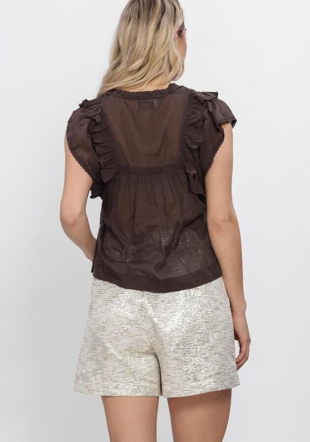 NEO NOIR Dames Tops & T-shirts Jayla S Voile Top Bruin - Foto 2