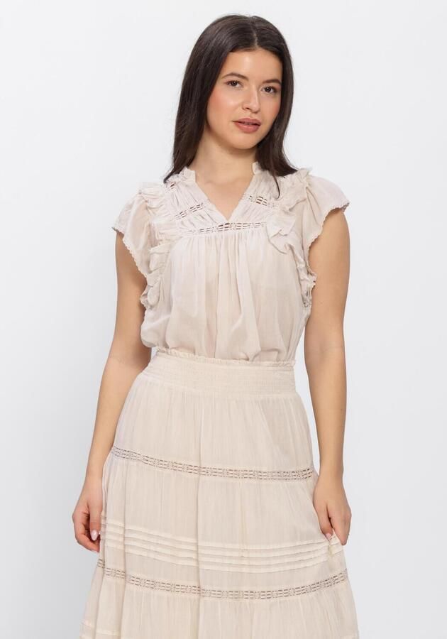 NEO NOIR Dames Tops & T-shirts Jayla S Voile Top Creme