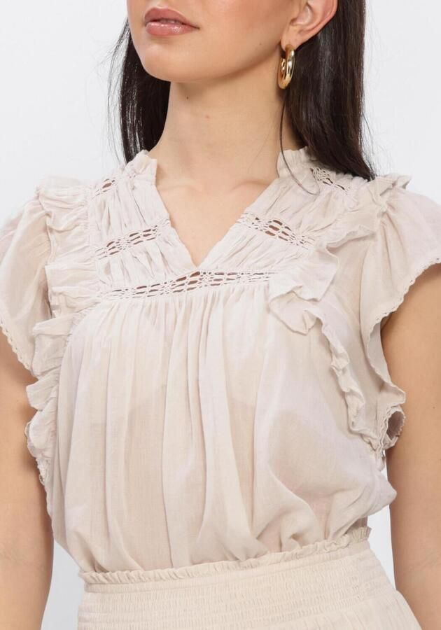 NEO NOIR Dames Tops & T-shirts Jayla S Voile Top Creme - Foto 4