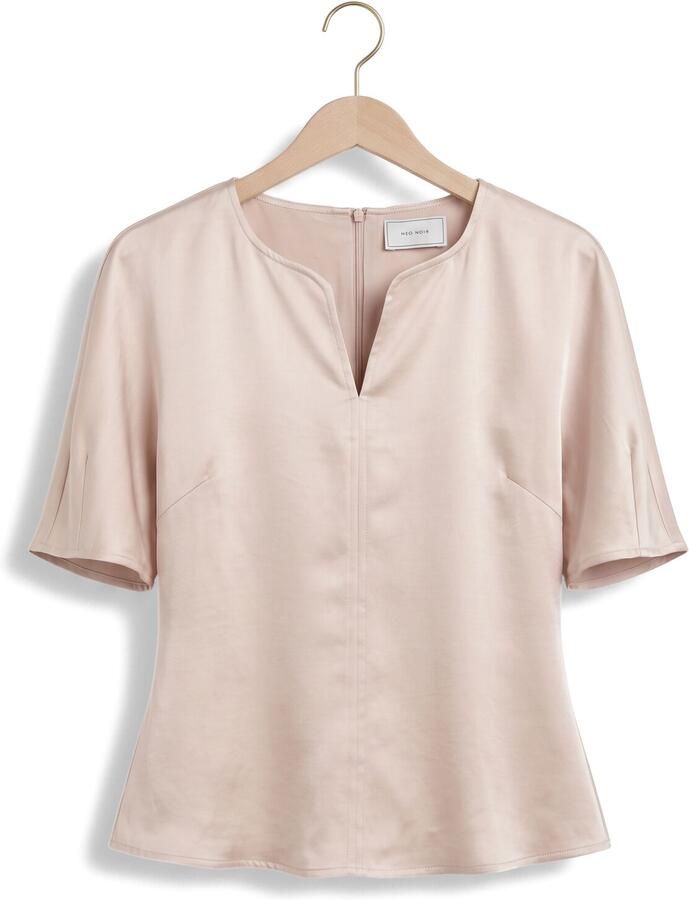 NEO NOIR Dames Tops & T-shirts Josine Heavy Sateen Blouse Creme - Foto 2