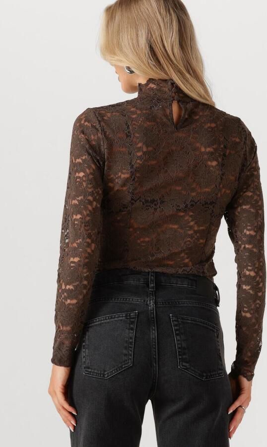 NEO NOIR Dames Tops & T-shirts Liza Laceflower Blouse Bruin - Foto 4